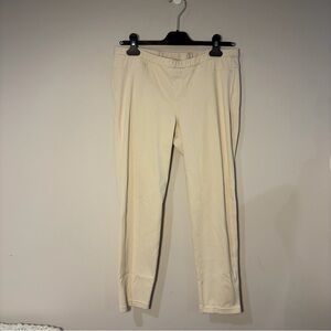 HUE Women’s Light Beige Crosshatch Denim Straight-Leg Pull-On Pant